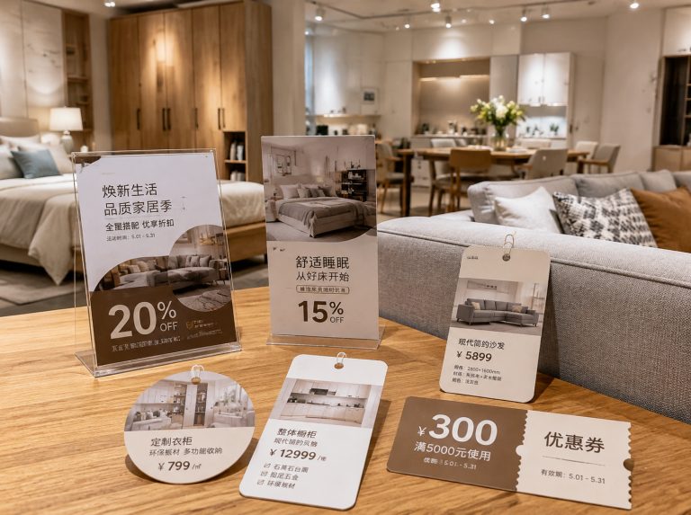 奇台县家具门店单页海报与吊牌